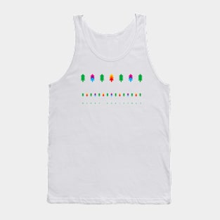 Merry Christmas with colorful fir trees, version one Tank Top